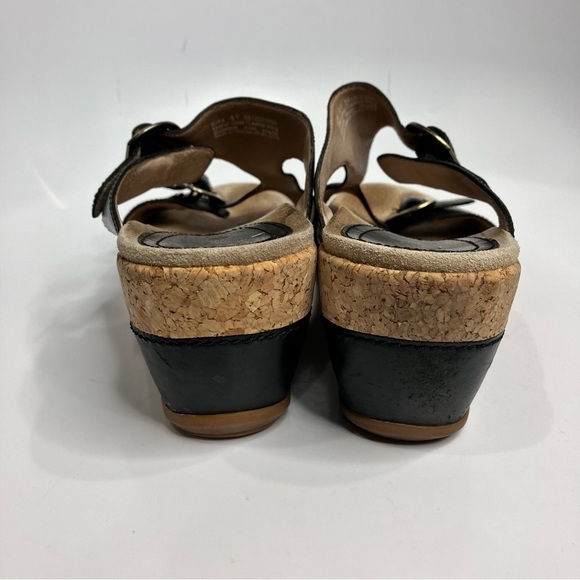 Dansko Carla wedge Sandals black leather size 41 - Picture 5 of 9
